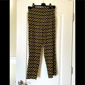 Zara blue trousers with classy yellow print